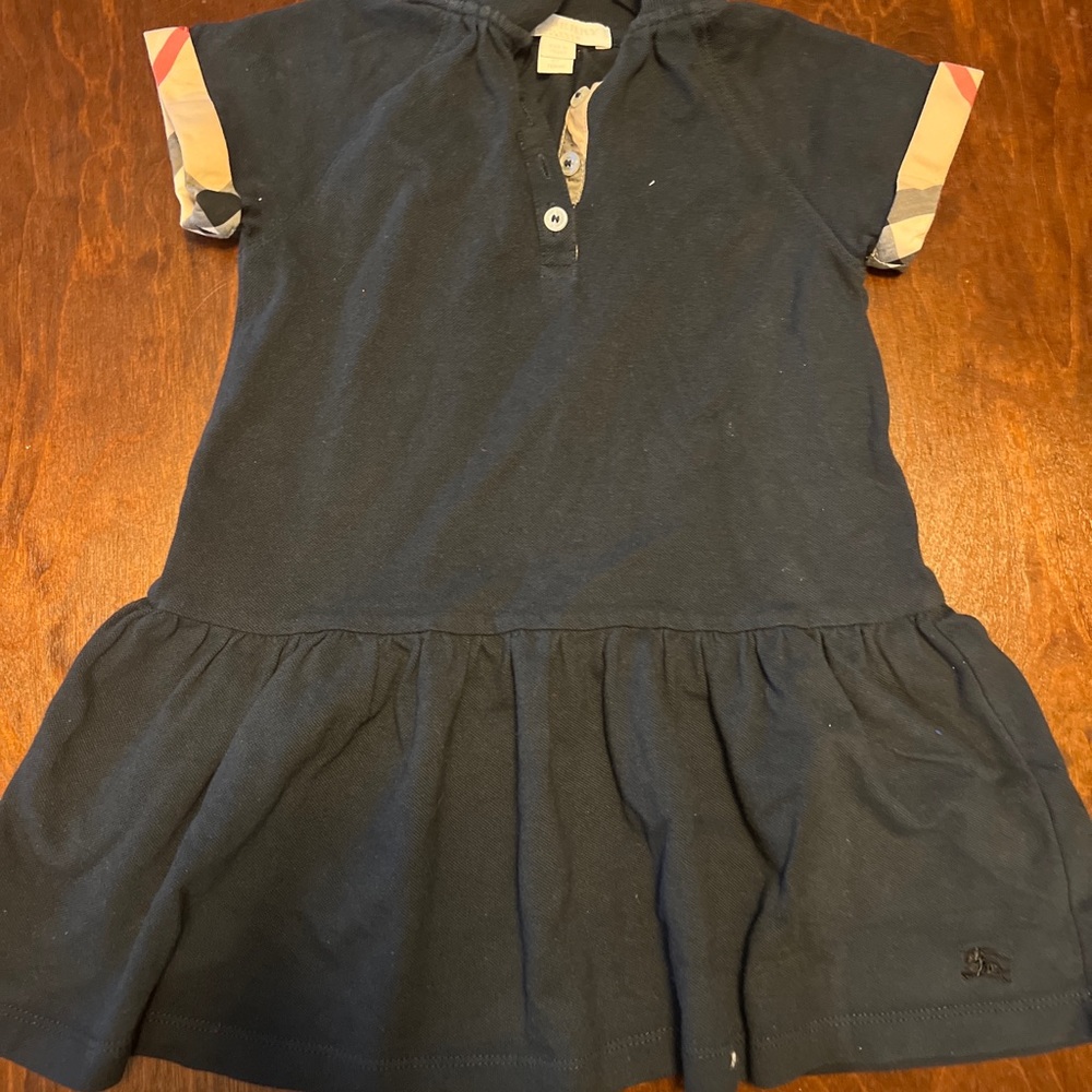 Kids Burberry Girls Polo Dress Short Sleeves Size 5y Blue